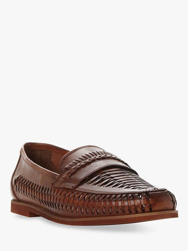 Dune Brighton Rock Woven Leather Loafers, Tan