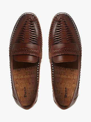 Dune Brighton Rock Woven Leather Loafers, Tan