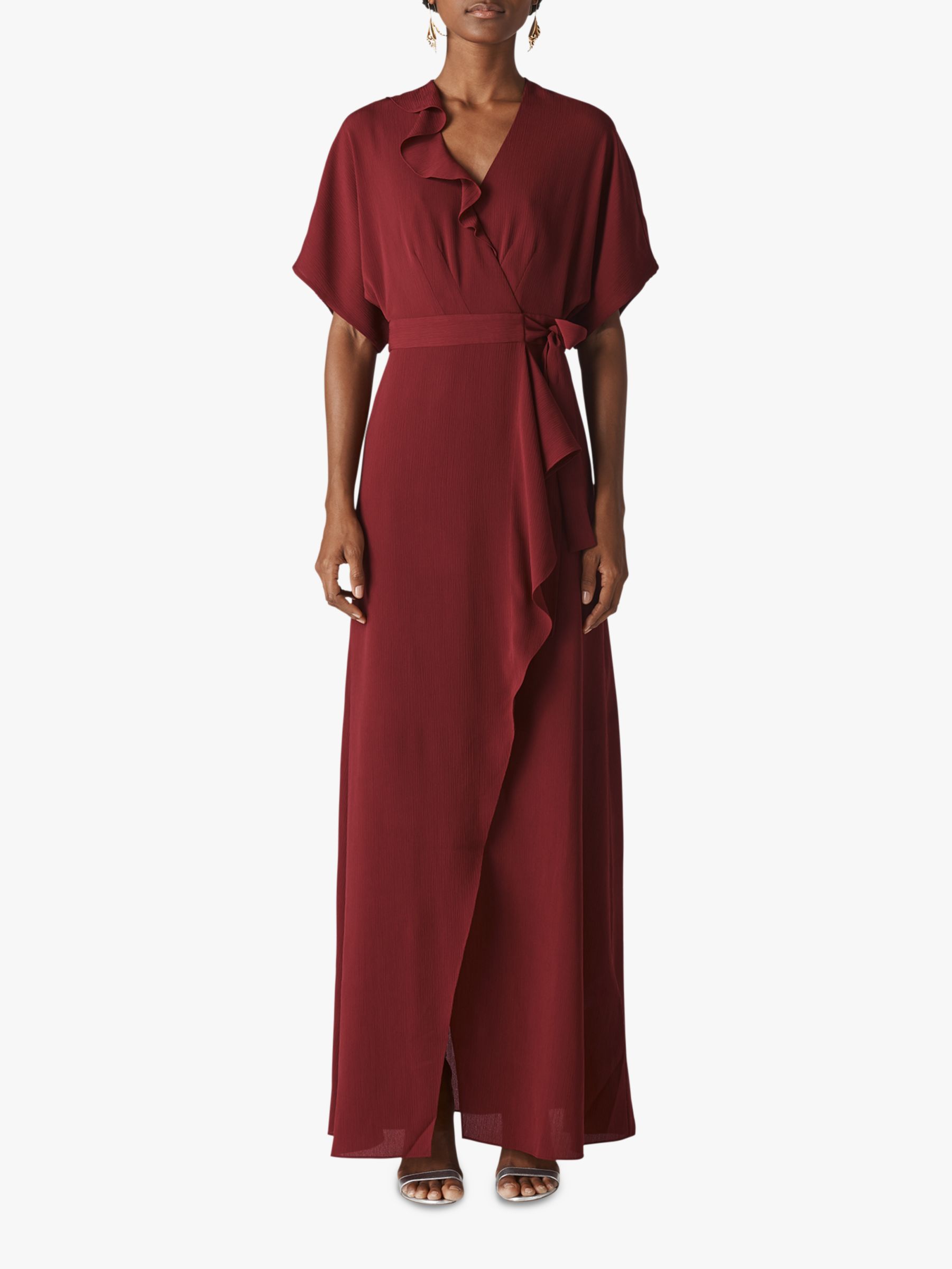 nova frill wrap maxi dress