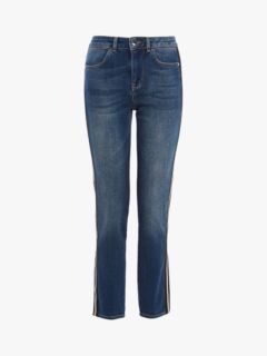 Karen Millen Side Stripe Jeans, Denim, 6