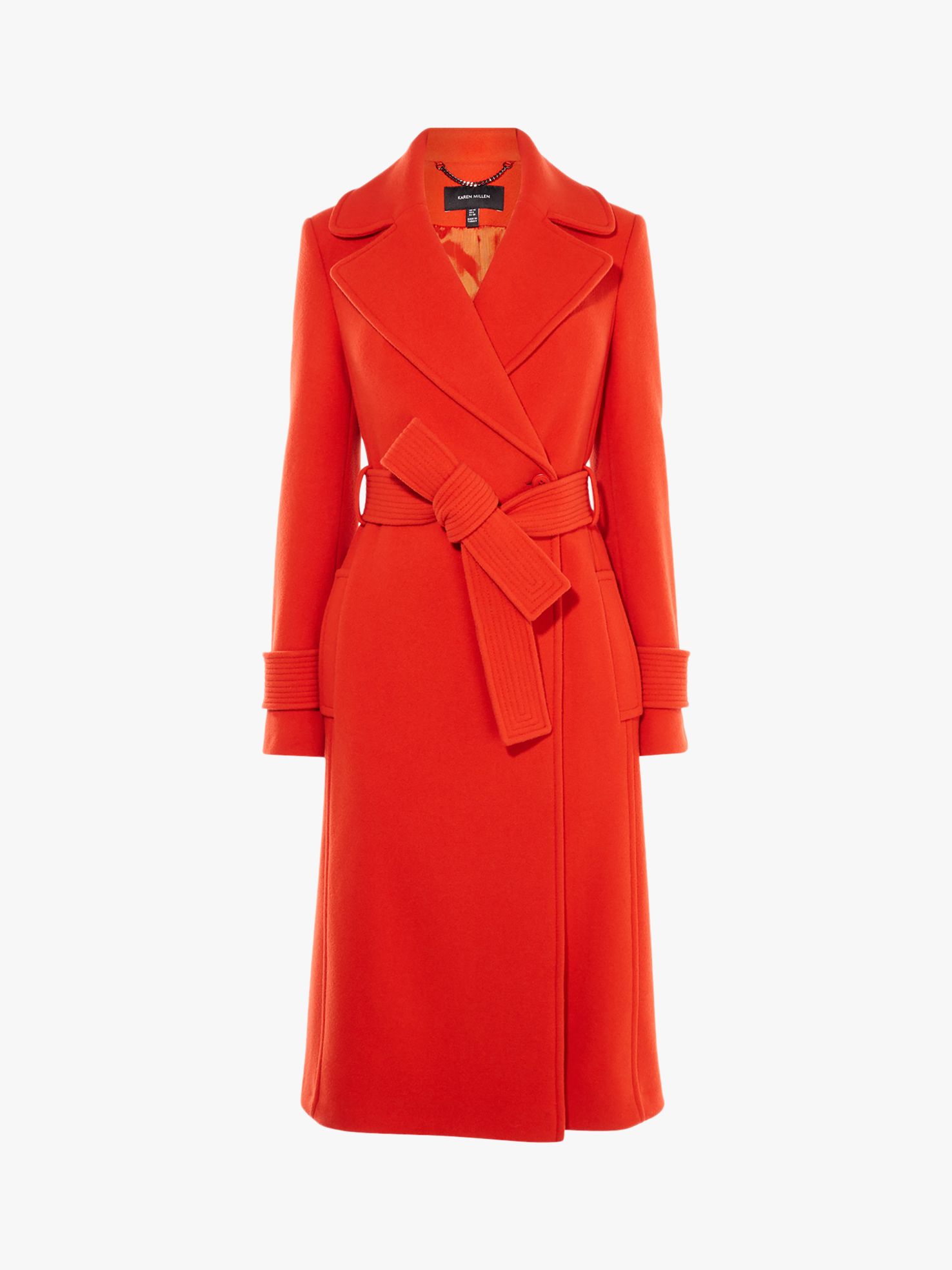 Karen Millen Belted Wrap Coat, Orange