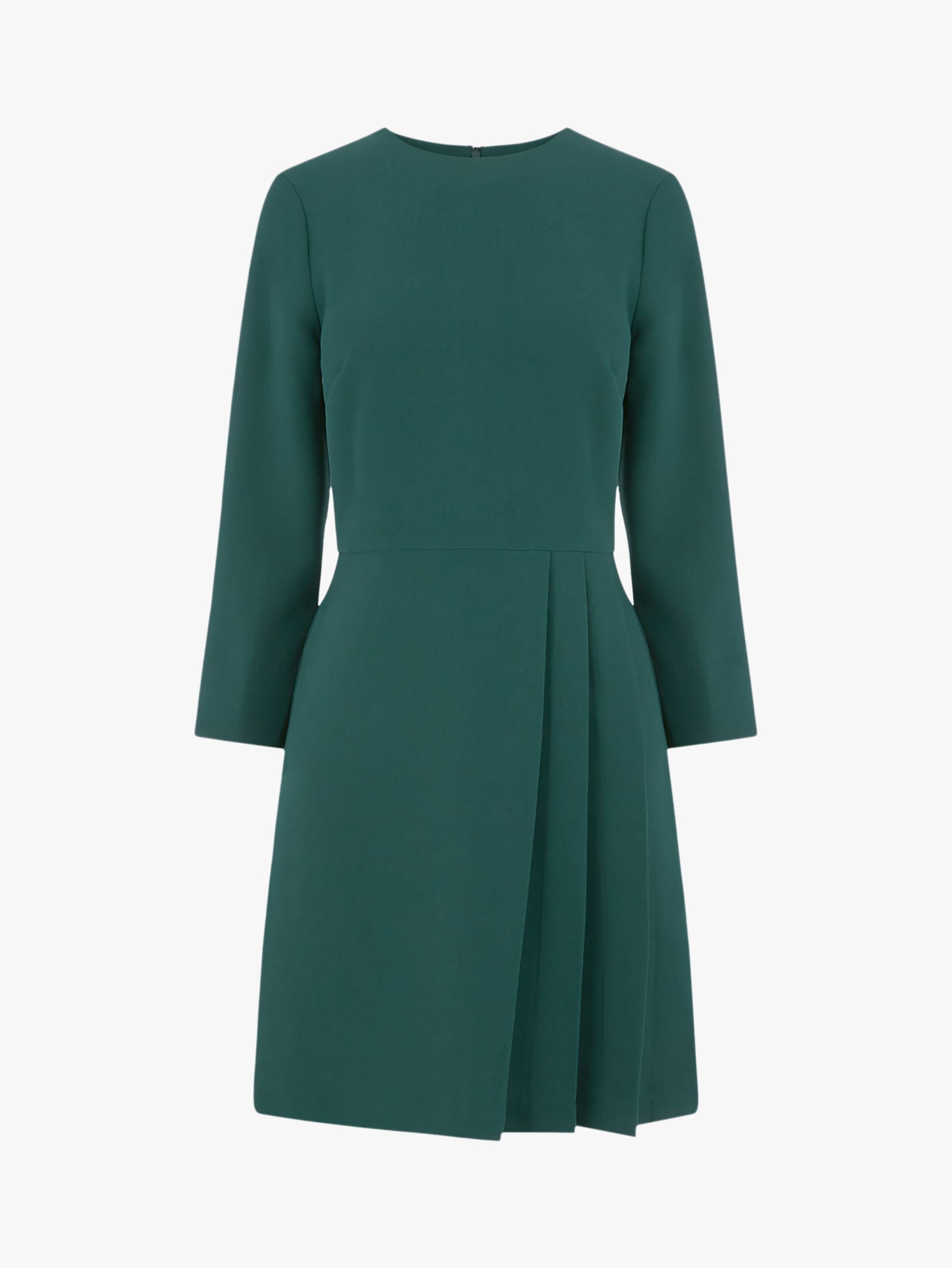 Warehouse Kilt Pleated Mini Dress, Dark Green