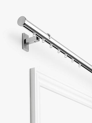 John Lewis Made to Measure Hand Drawn Revolution Curtain Track with Gliders and Stud Finials, Wall / Ceiling Fix, Dia.30mm