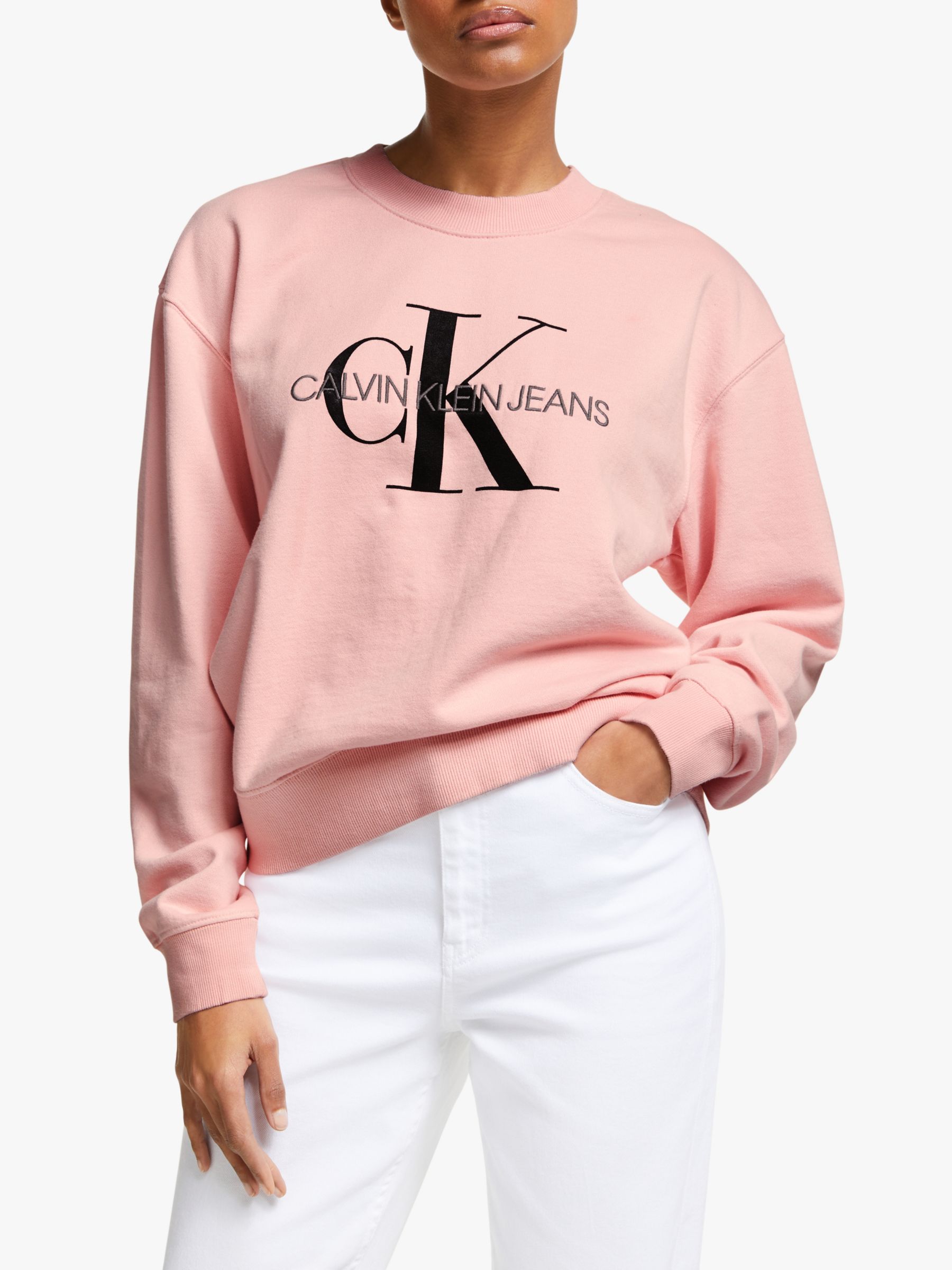 calvin klein women's pink sweatshirt