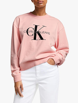 Calvin Klein Core Monogram Logo Sweatshirt, Strawberry Cream