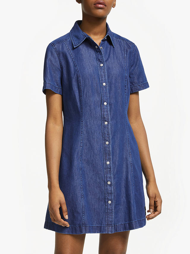 Calvin Klein Jeans Denim Shirt Dress, Dark Indigo at John Lewis & Partners