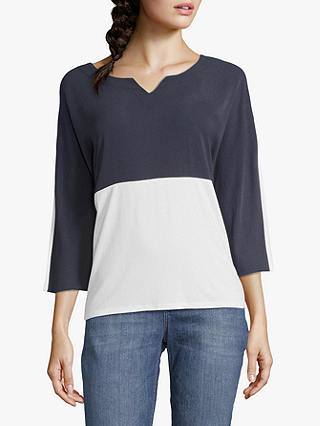 Betty & Co. Two Tone Top, Blue/White