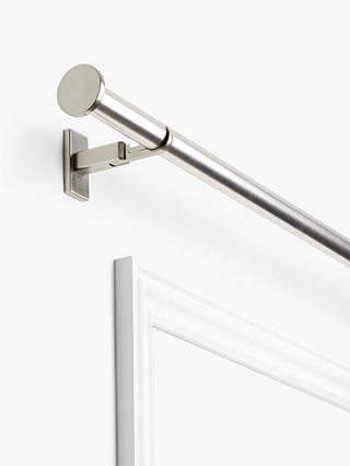 John Lewis Made to Measure Revolution Eyelet Curtain Pole with Disc Finials, Wall / Ceiling Fix, Dia.30mm