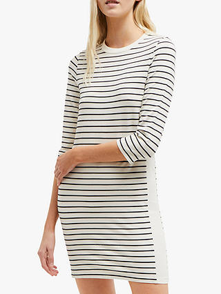 French Connection Tim Tim Striped Dress, Classic Cream/Utility Blue