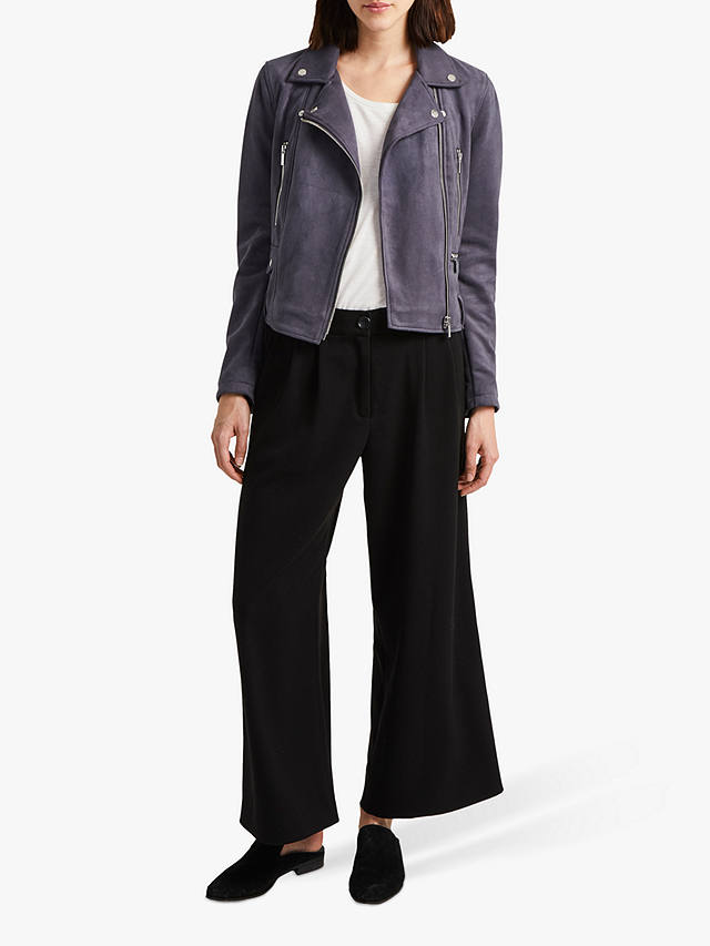 French Connection Aimee Biker Jacket, Ebano at John Lewis & Partners