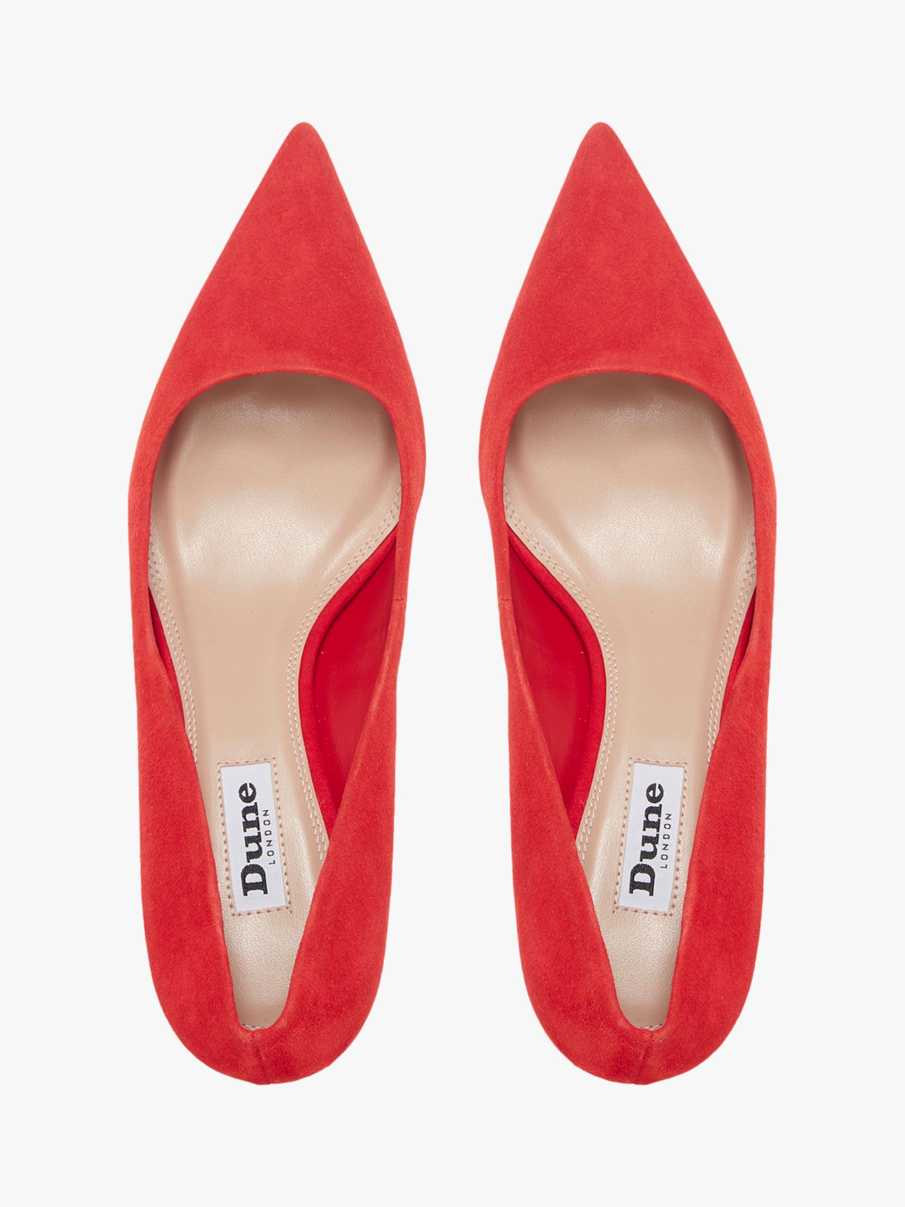 red pointed flats