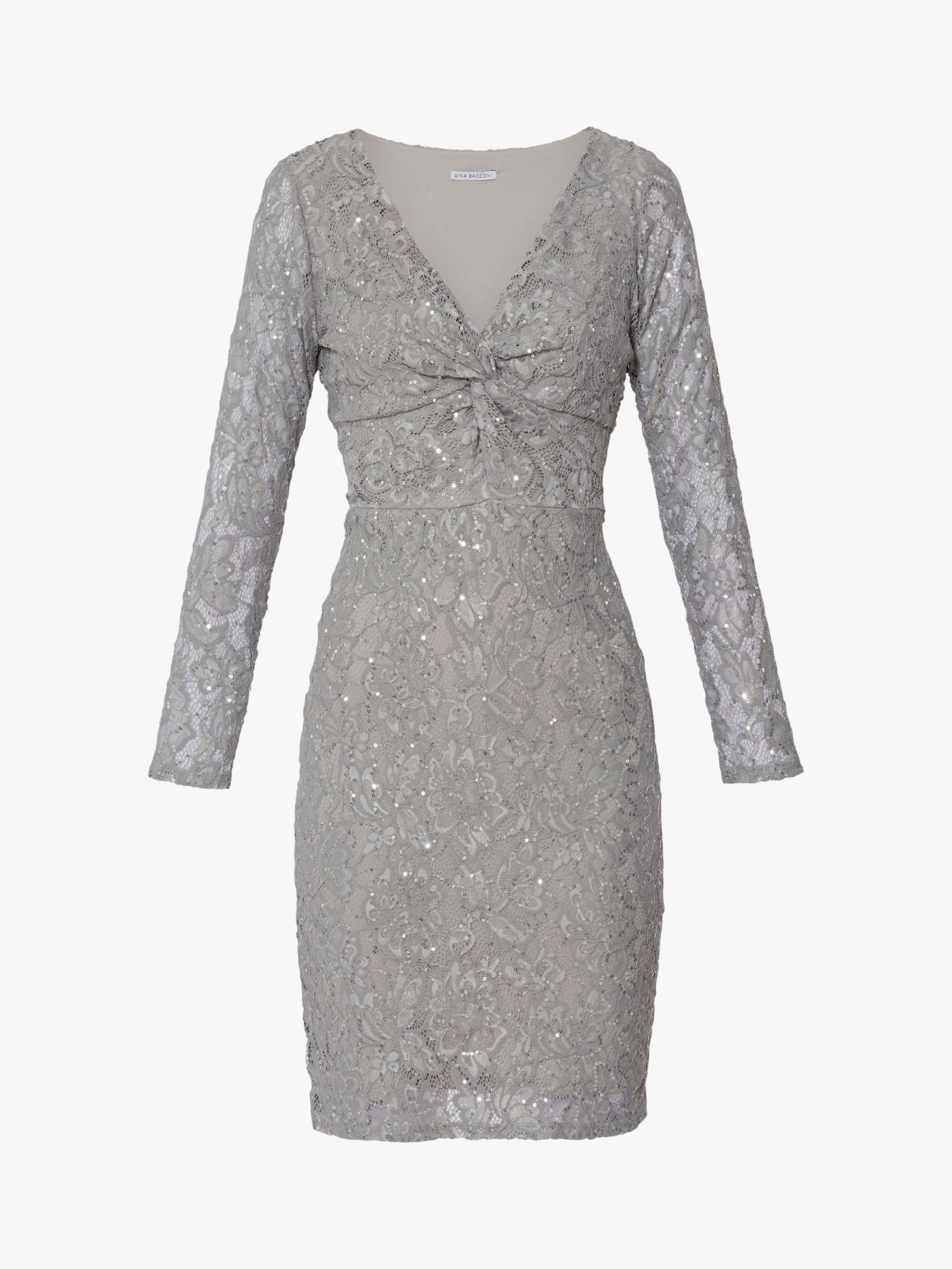 Gina Bacconi Janella Lace Dress, Grey