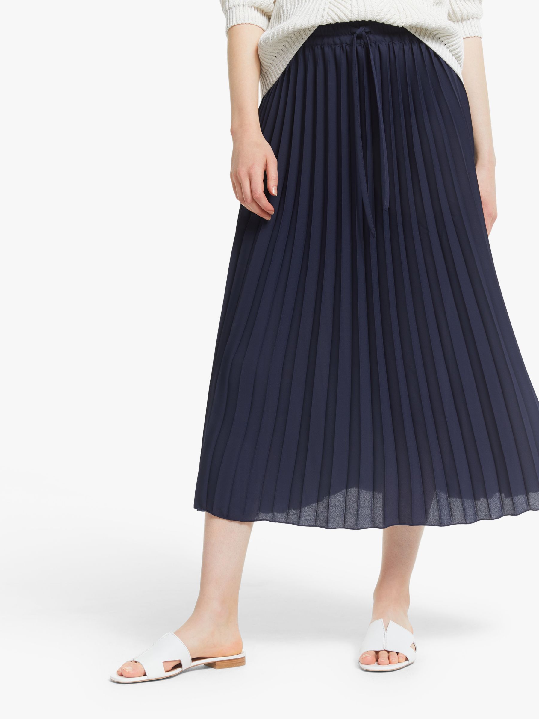 John Lewis & Partners Sun Ray Pleat Midi Skirt at John Lewis & Partners