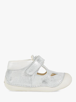 Geox Children's First Tutim Shoes, Silver/White