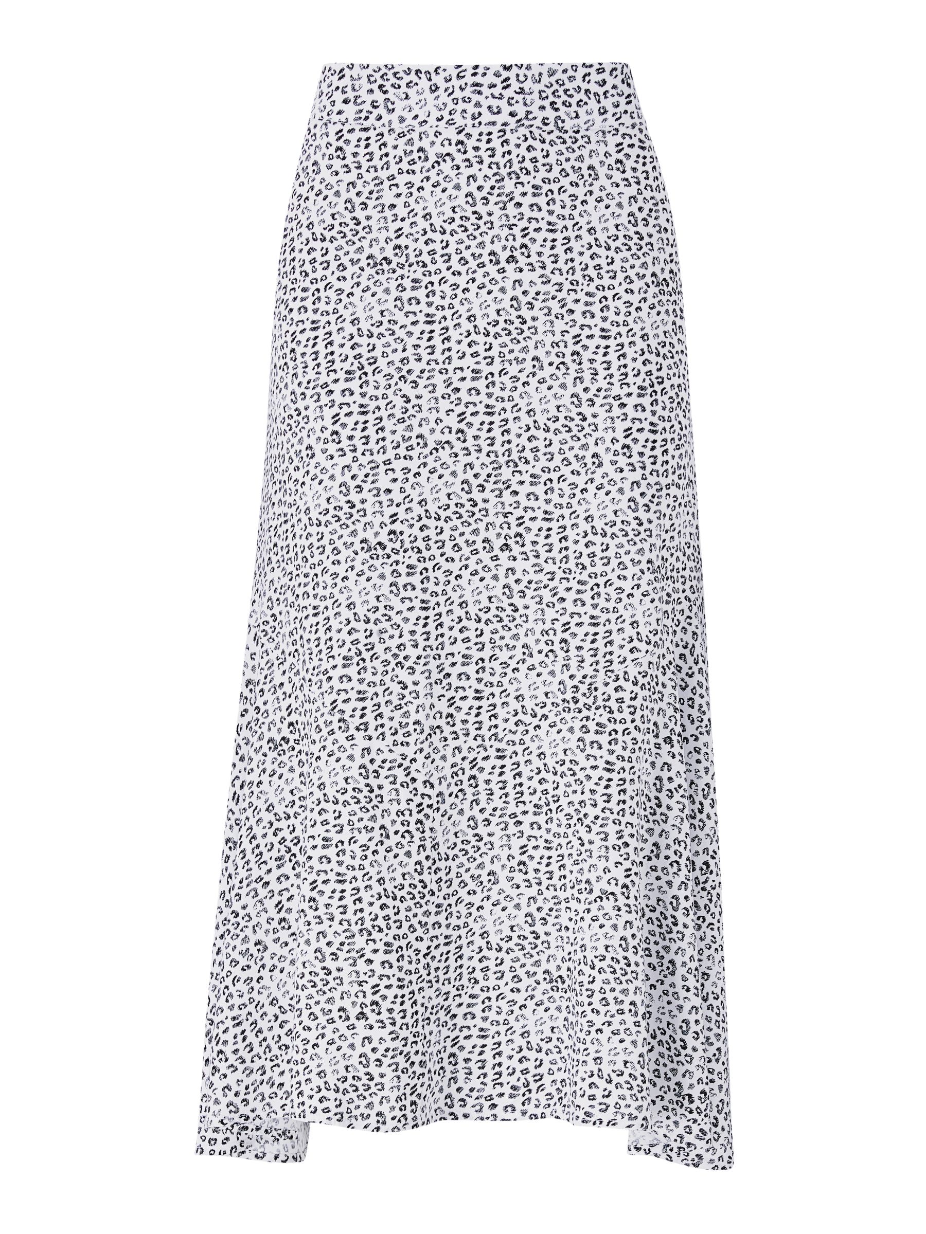 Collection WEEKEND by John Lewis Leopard Print Midi Skirt, White/Black