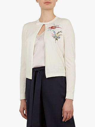 Ted Baker Inygen Fortune Embroidered Cardigan, Natural Ivory