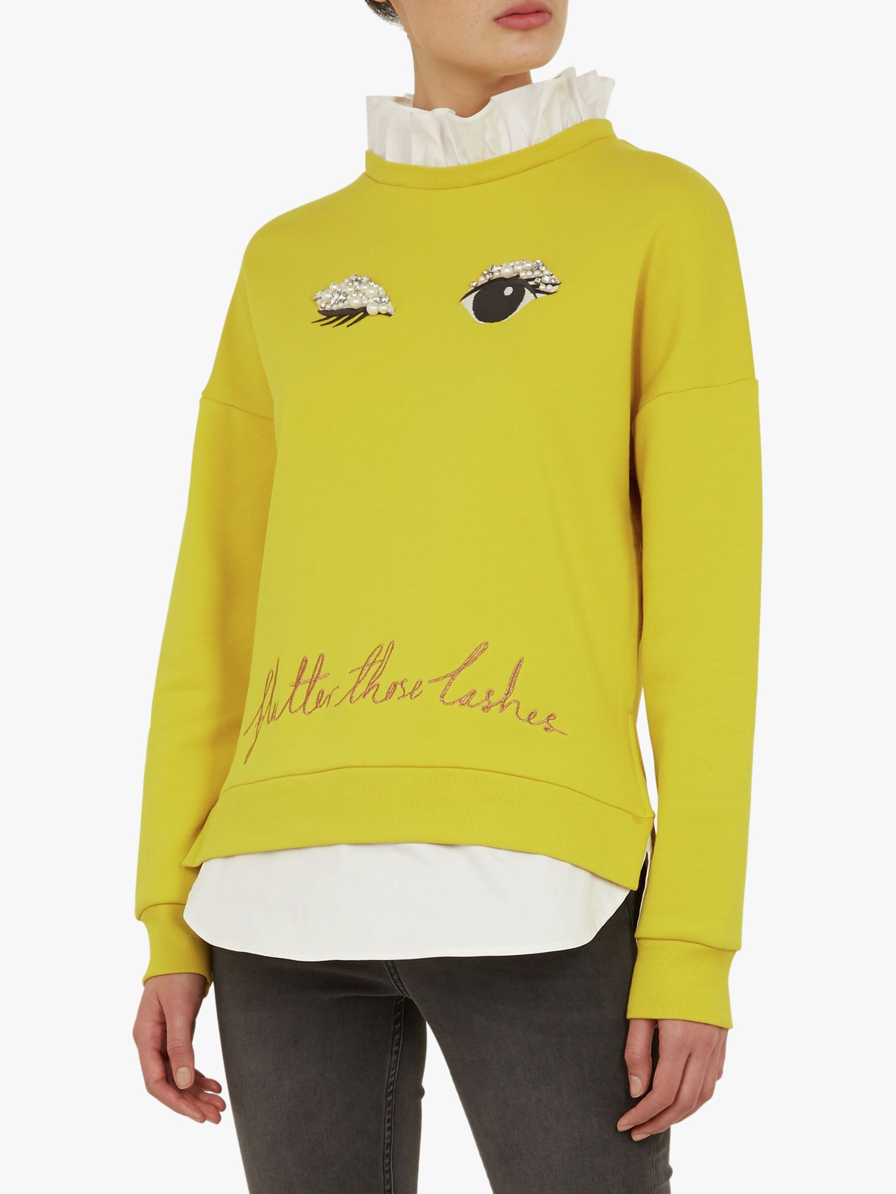 Ted Baker Henreet Frill Detailed Sweater, Yellow