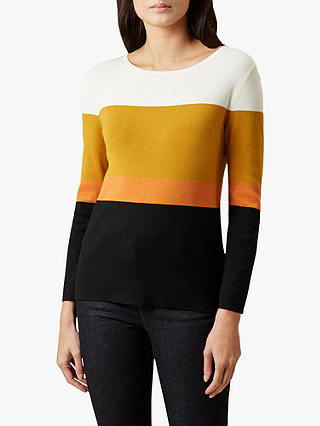 Hobbs Alice Colour Block Sweater, Black/Multi