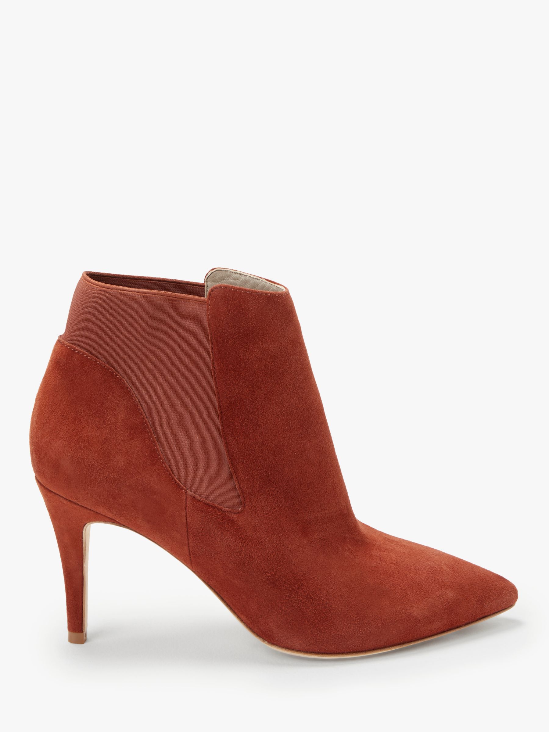 Boden Elsworth Stiletto Heel Ankle Boots, Conker Suede at John Lewis ...