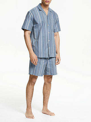 John Lewis & Partners Multi Stripe Pyjama Short Set, Blue