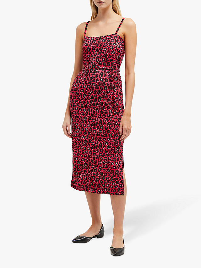 French Connection Anna Jersey Leopard Print Dress, Red