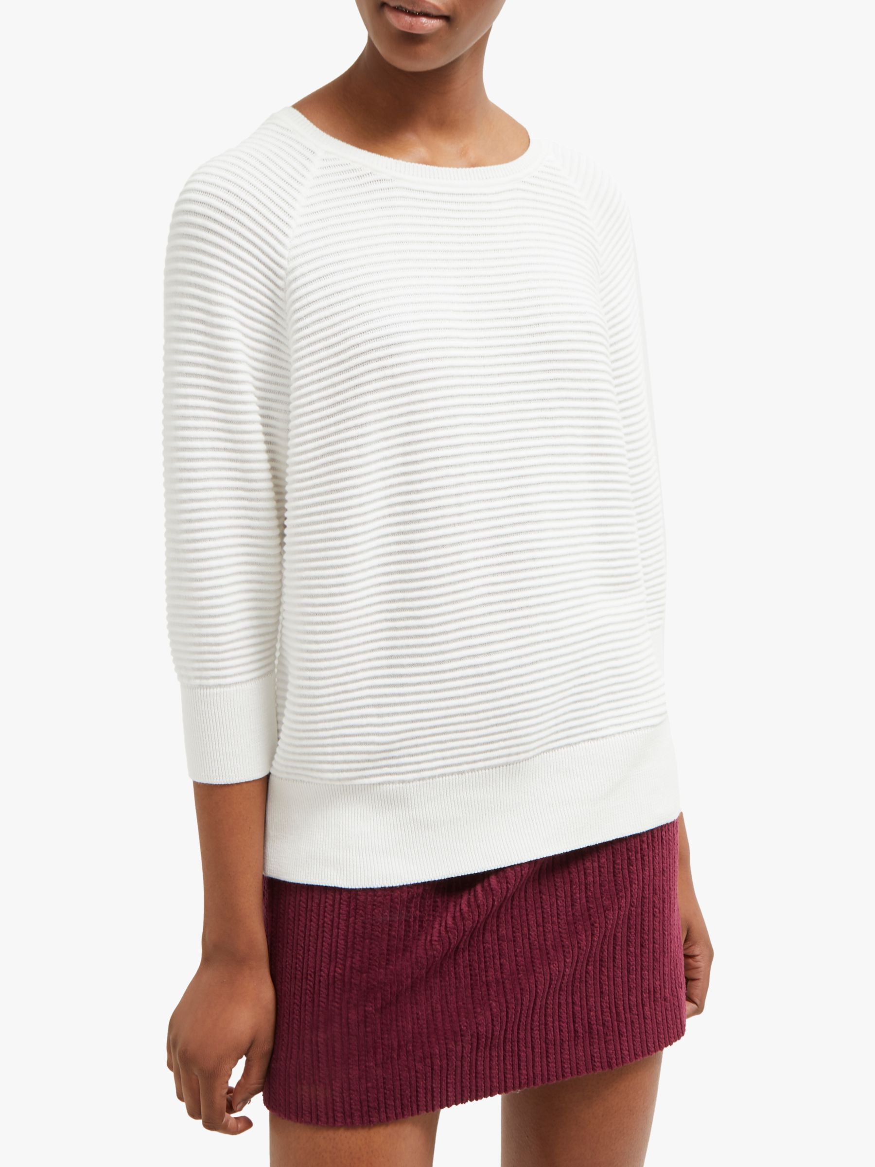 French Connection Mozart Ripple Jumper, Winter White
