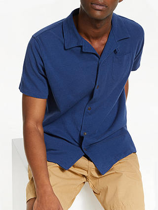 JOHN LEWIS & Co. Vernon Cotton Linen Full Button Polo Shirt