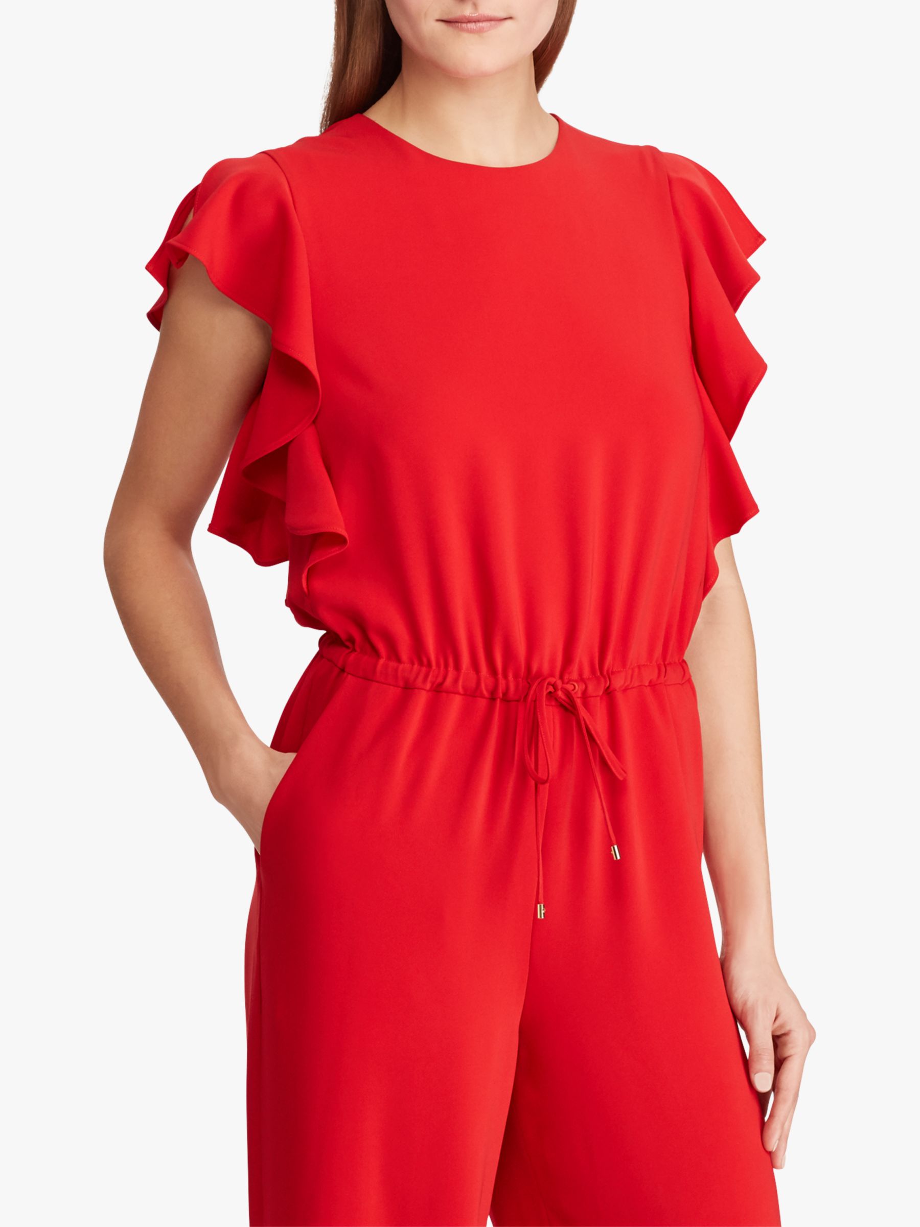 ralph lauren ruffle one shoulder jumpsuit