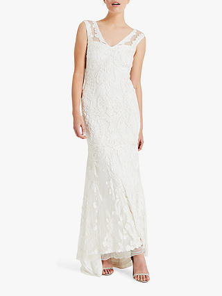 Phase Eight Valerie Floral Lace Bridal Dress, Cream