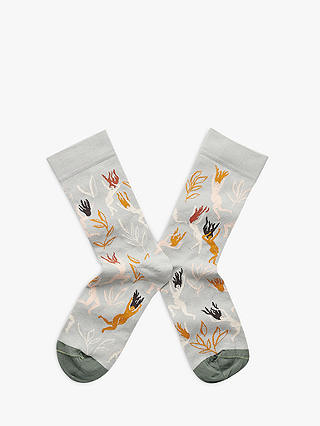 Bonne Maison Mermaids Print Ankle Socks, Grey/Multi