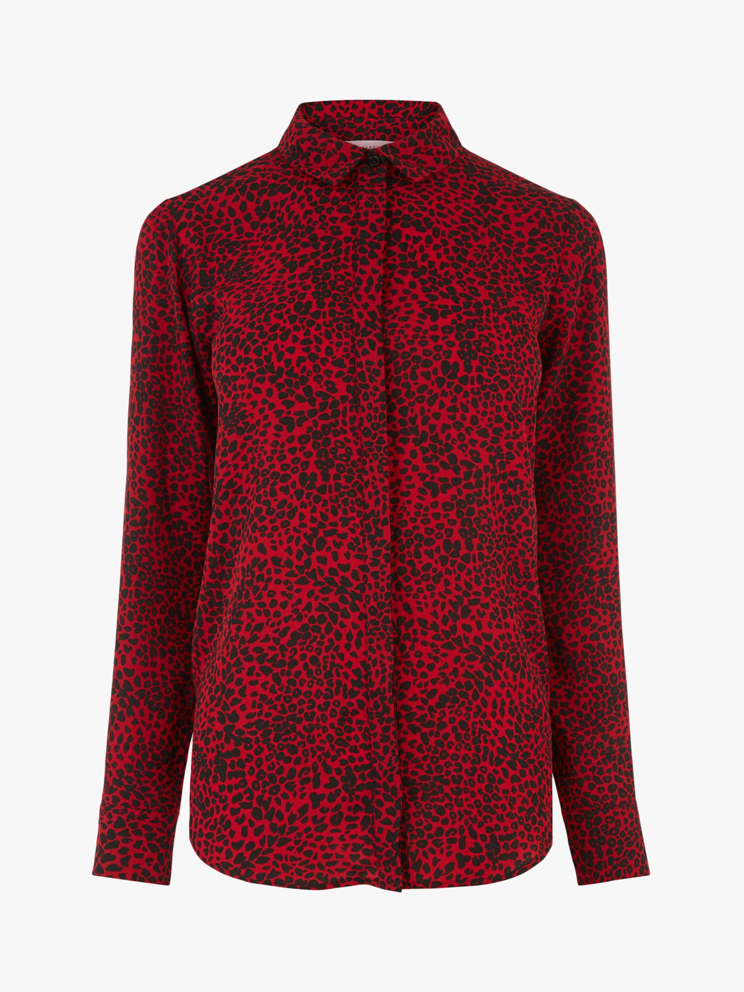 animal print blouse red