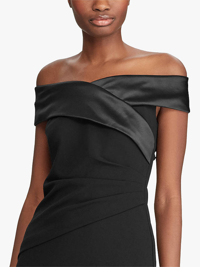 Lauren Ralph Lauren Crepe Off Shoulder Maxi Dress, Black