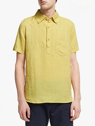 Far Afield Short Sleeve Ivy Linen Shirt, Olivenite