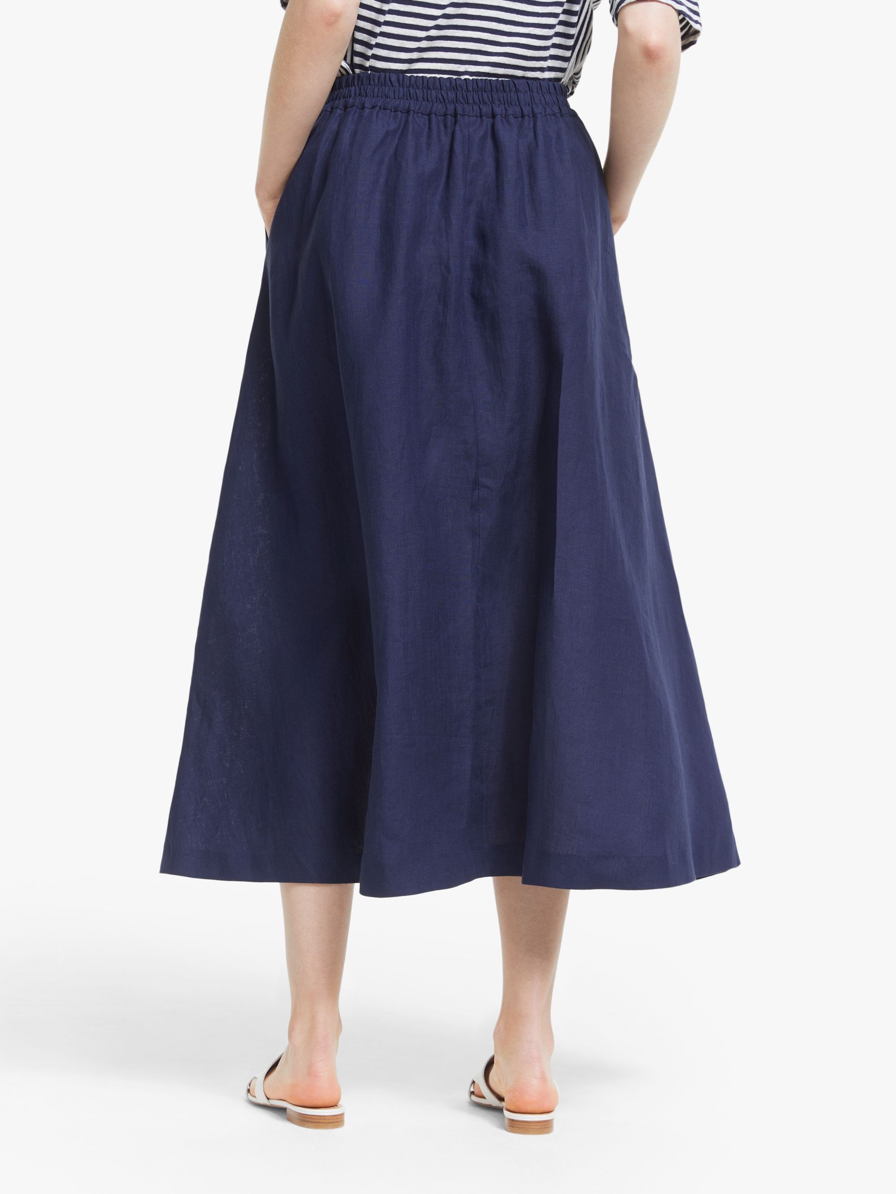 John Lewis & Partners Linen Full Midi Skirt