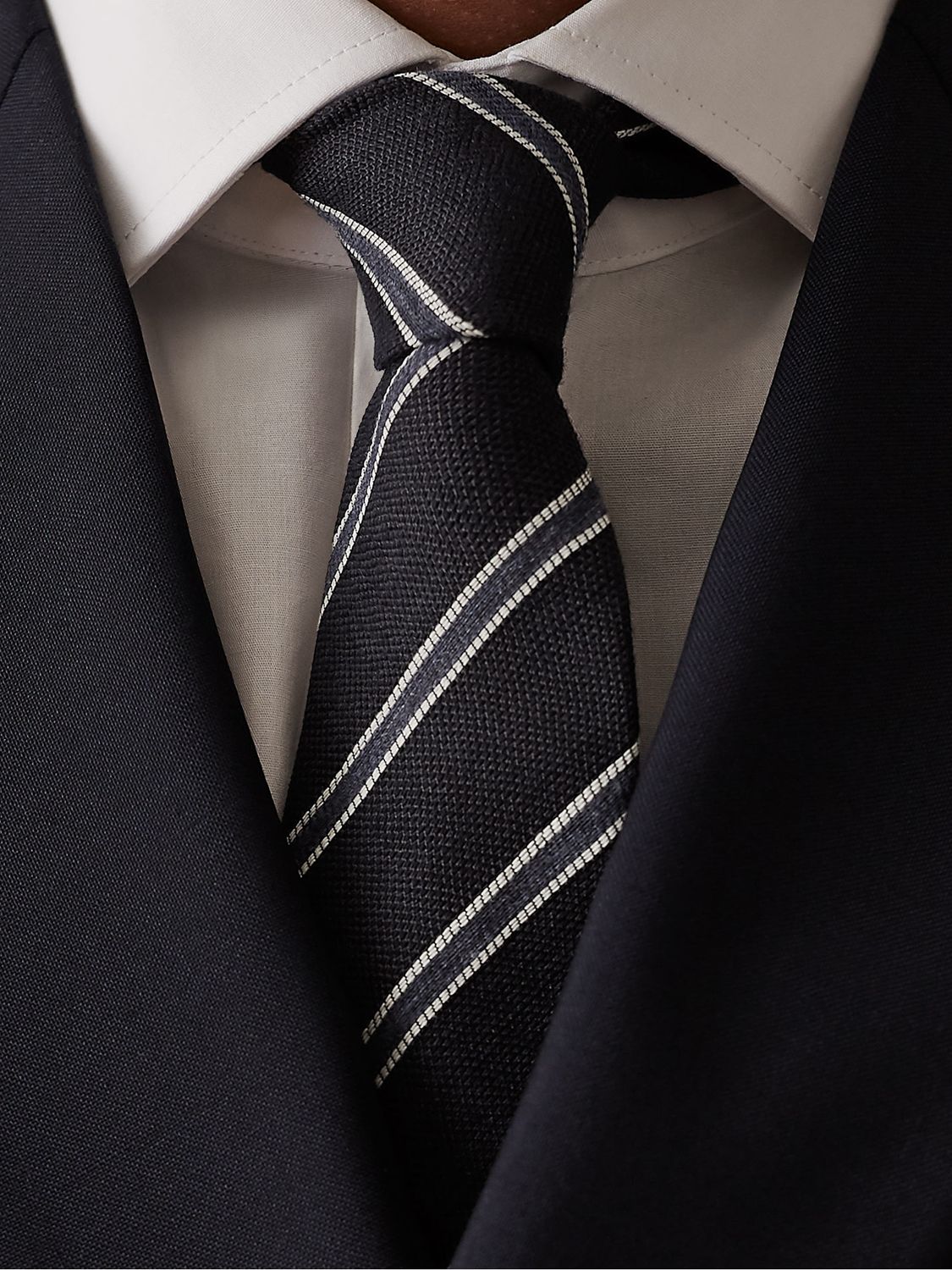 Reiss Lingard Tweed Stripe Tie At John Lewis Partners