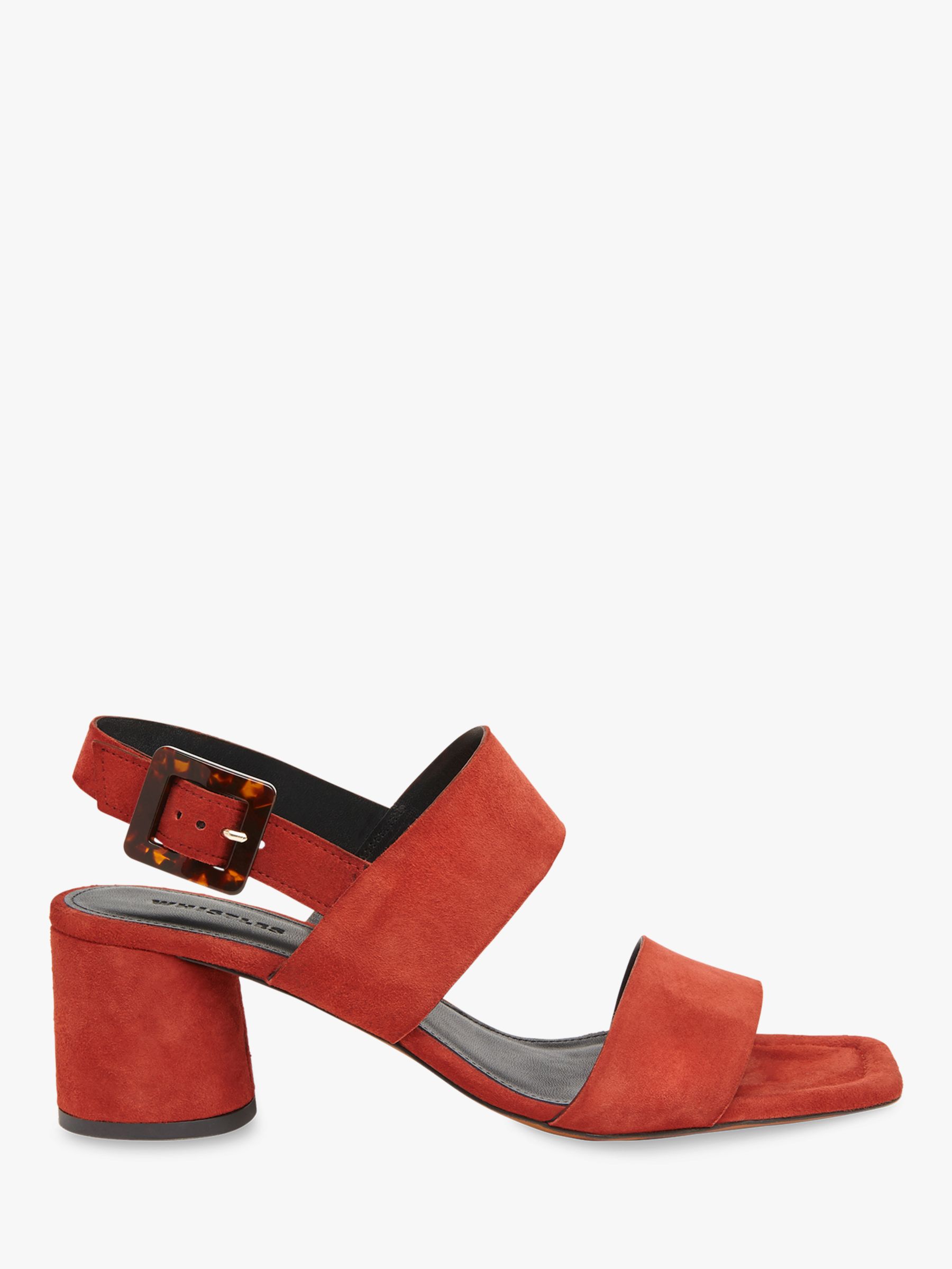 Whistles Avery Buckle Sandals, Rust Suede