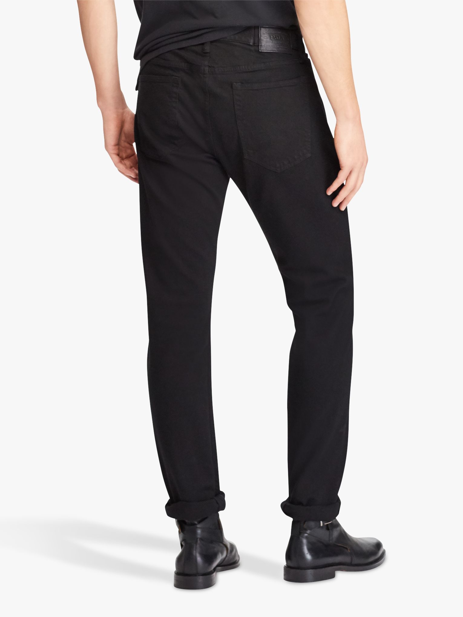 Polo Ralph Lauren Sullivan Slim Stretch Jeans, Black at John Lewis ...