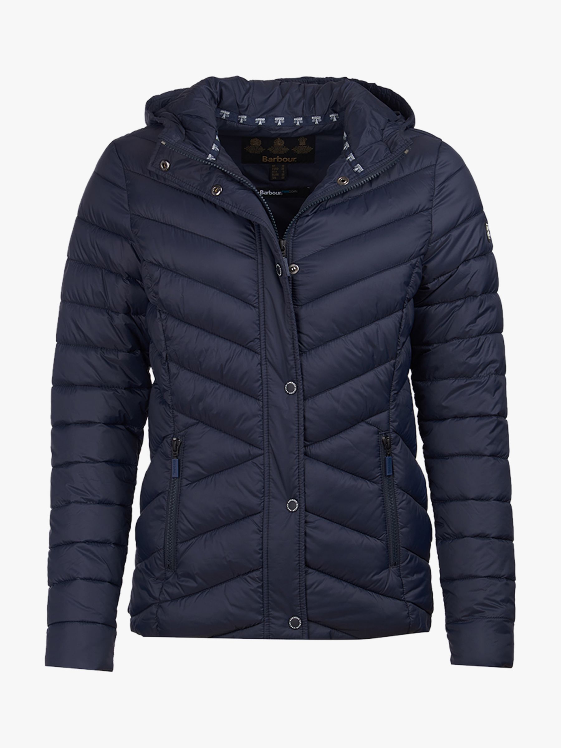 barbour isobath quilted hooded jacket navy