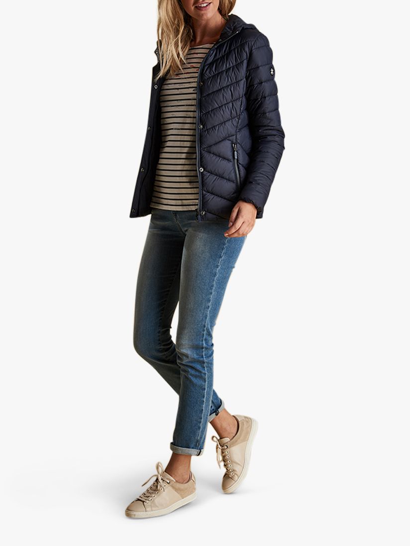 barbour isobath quilted hooded jacket navy