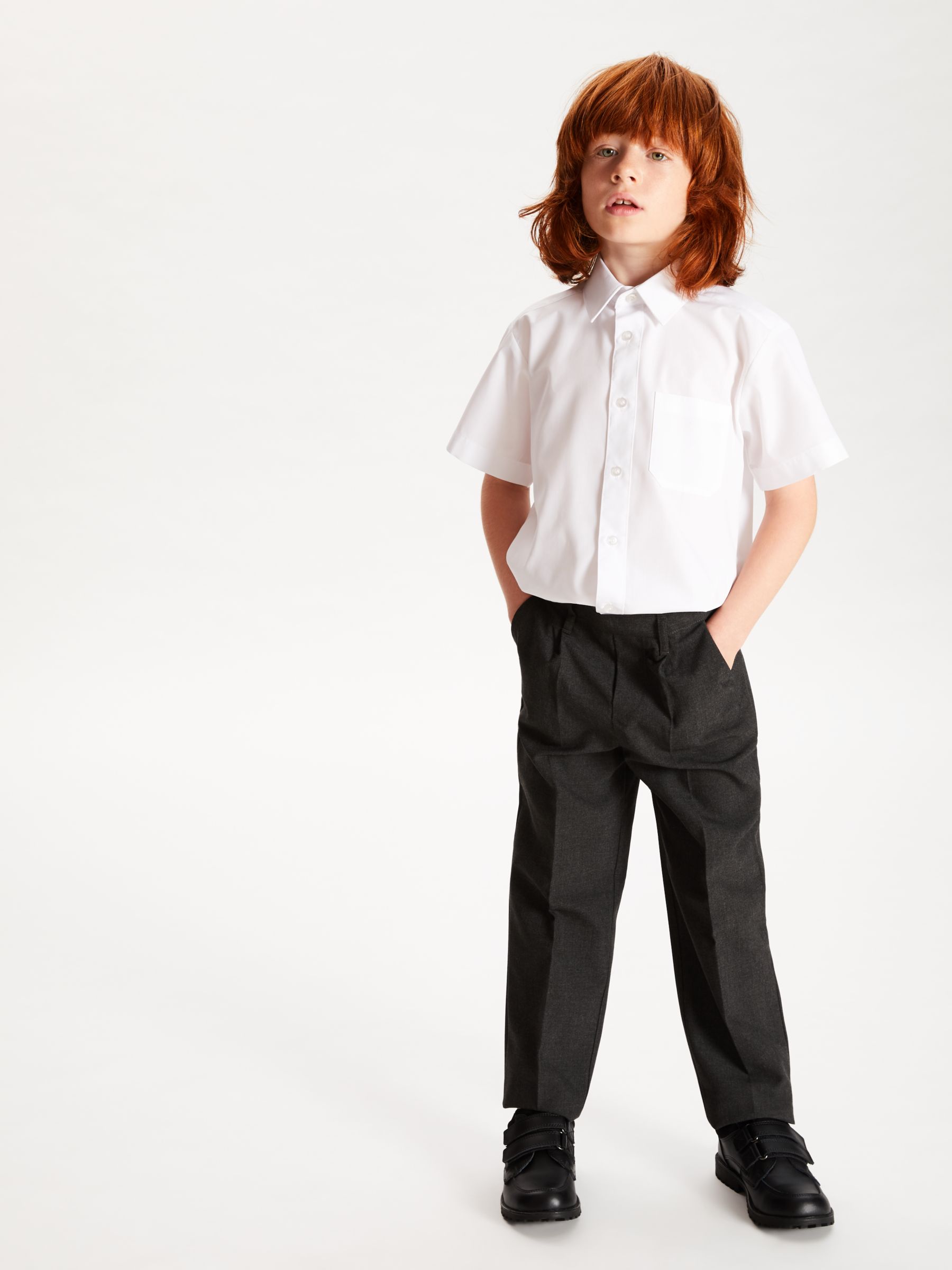 John Lewis & Partners Boys' Adjustable Waist Tailored Fit School ...
