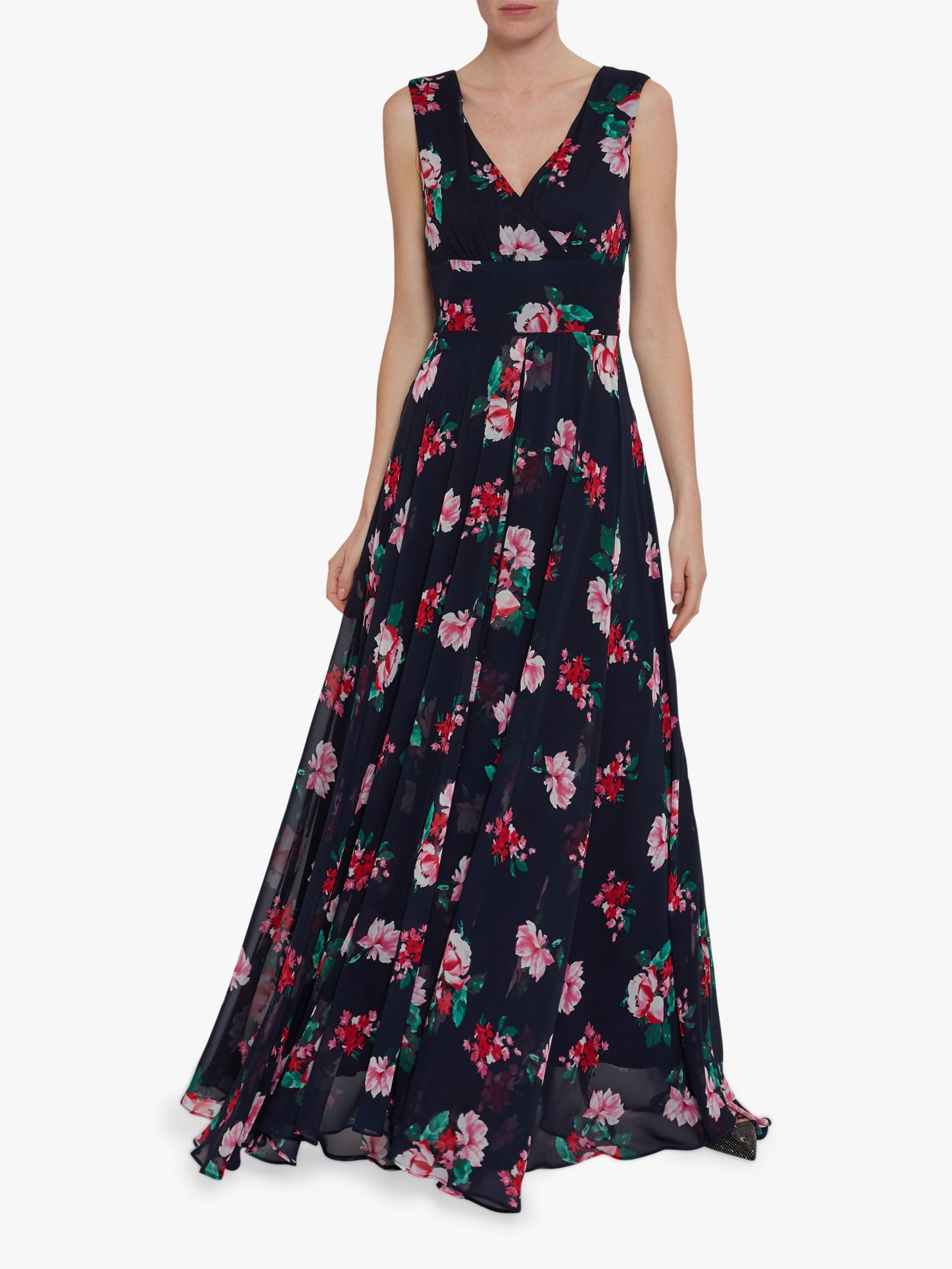 Gina Bacconi Edana Floral Maxi Dress, Black/Multi