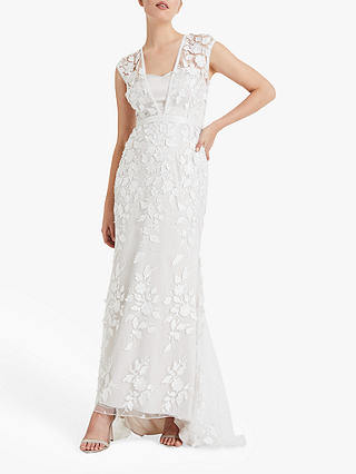 Phase Eight Peony Lace Wedding Dress, Almond