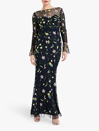 Phase Eight Collection 8 Mallory Embroidered Maxi Dress, Navy/Multi