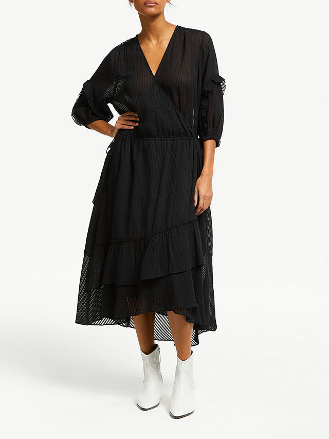 AND/OR Roxy Wrap Over Sheer Stripe Dress