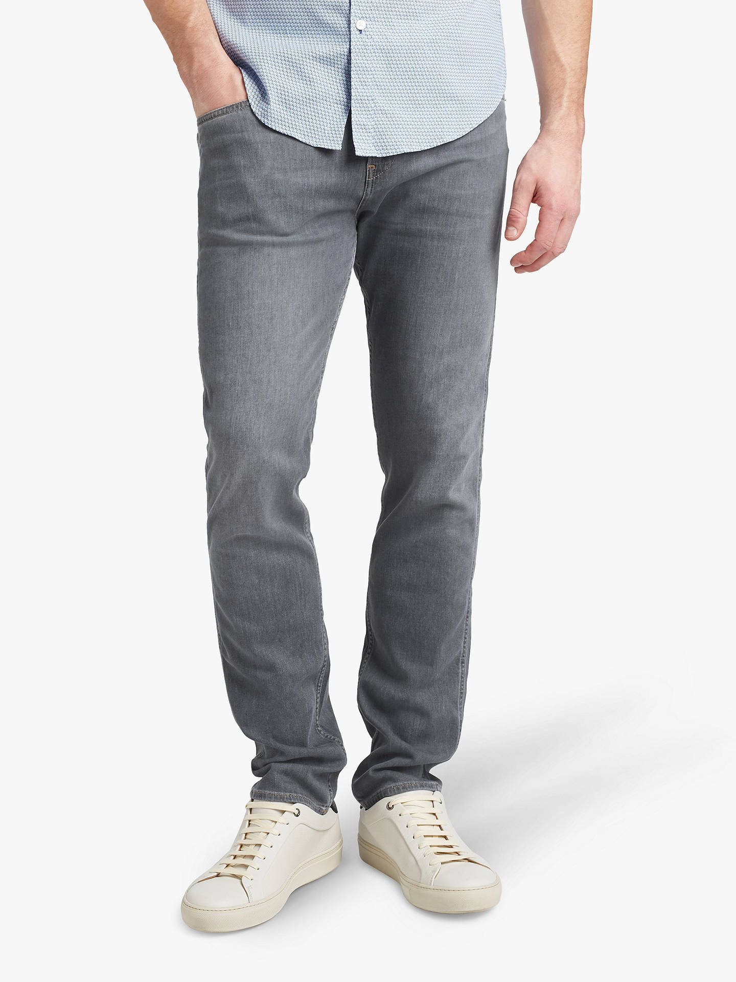BOSS Delaware Slim Fit Jeans, Medium Grey at John Lewis & Partners