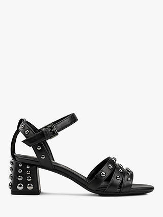 Geox Women's Seyla Studded Sandals, Black Leather