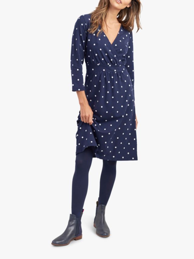 Joules jude jersey cheap wrap dress navy