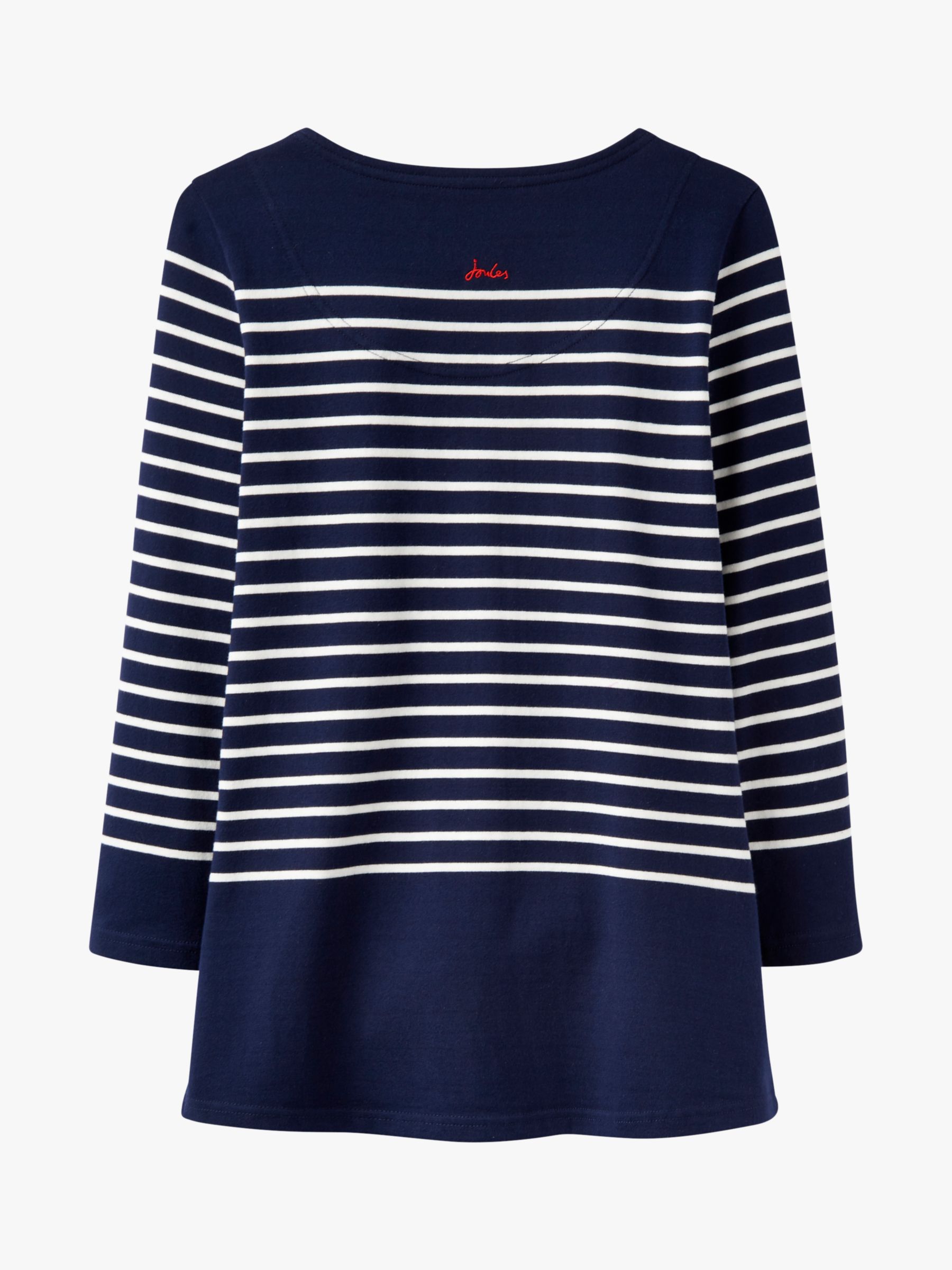 Joules Harbour Embroidered Jersey Top, Navy/Cream