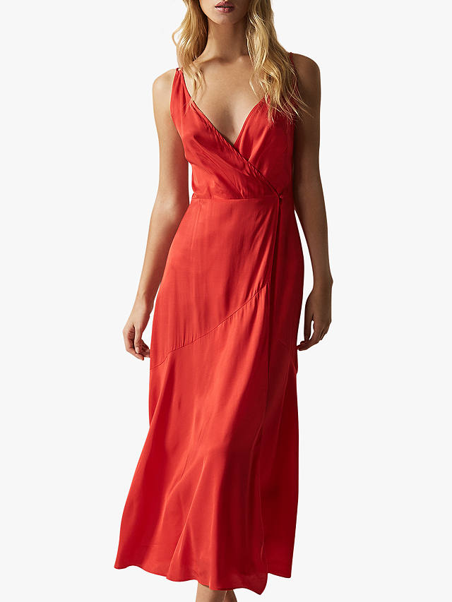 Reiss Leonie Wrap Midi Dress, Red