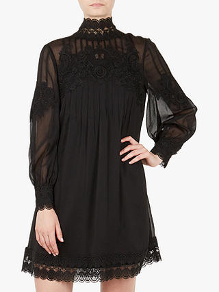 Ted Baker Anneah Lace Detail Tunic Dress, Black